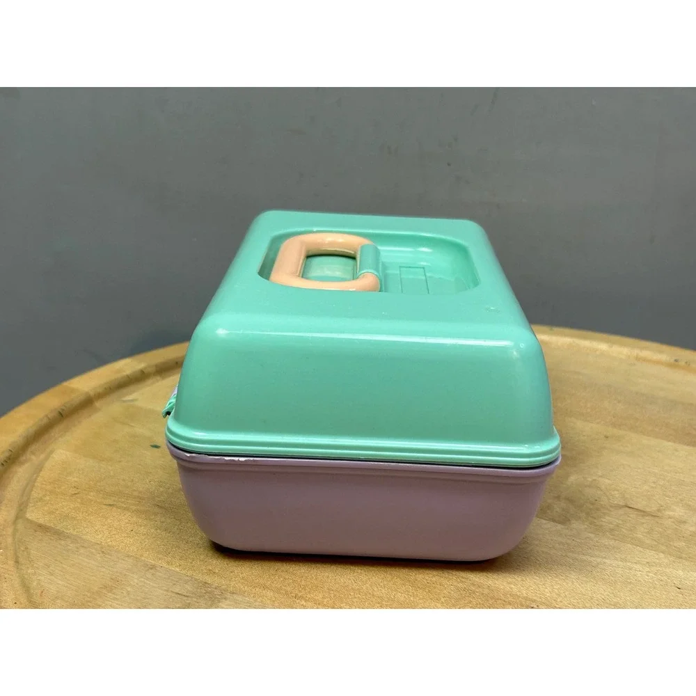 Caboodles Makeup Case Unisex OS Teal Purple Vintage 90s Retro Cosmetic Organizer